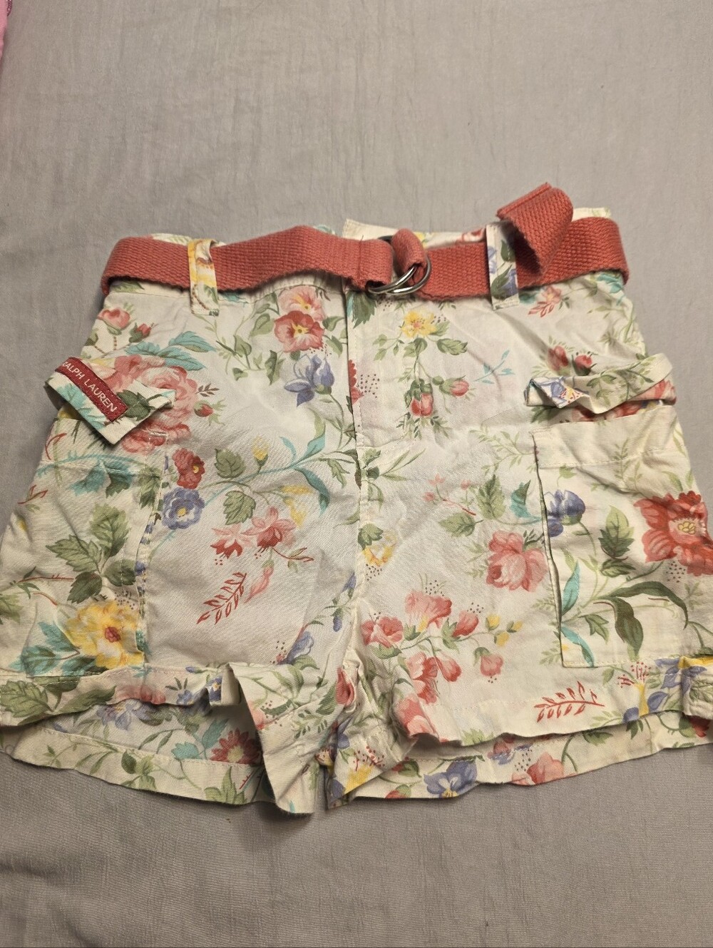 Vintage 2000s Girls Ralph Lauren Floral Cotton Cargo Shorts